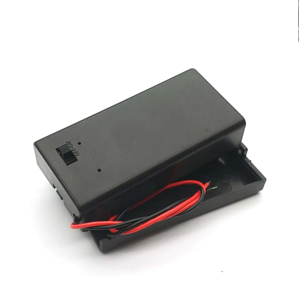 9V Batterij Houder Box Met Wire Lead Aan/Uit Schakelaar Cover Case