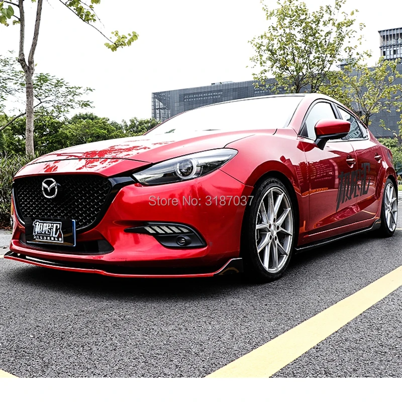 for Mazda 3 Axela sedan sedan appearance ABS black front bumper lip Car Styling