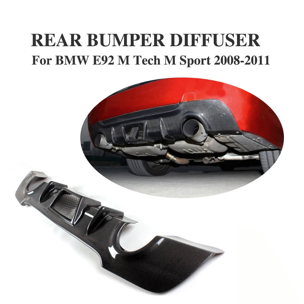 Carbon Fiber Rear Diffuser Lip Spoiler Fit For For BMW E92 335i M Sport