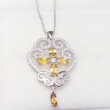Натуральный цитрин кулон реального происхождения cirtrine 925 серебро ювелирные украшения 0.25ct* шт. 5 шт. драгоценный камень# T18103012