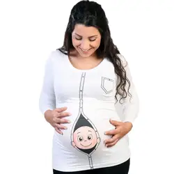 Для беременных футболки детские выглядывает смешные футболки для мамы Модная одежда для детей, Детская мода Одежда с рисунком