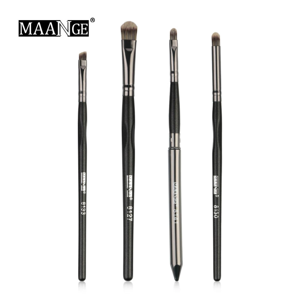 MAANGE 4/7/10 шт. Pro глаз кисти для макияжа набор деревянной ручкой карандаш для глаз тени для бровей Косметическая кисть для растушевки комплект pincel Maquiagem - Handle Color: 4pcs