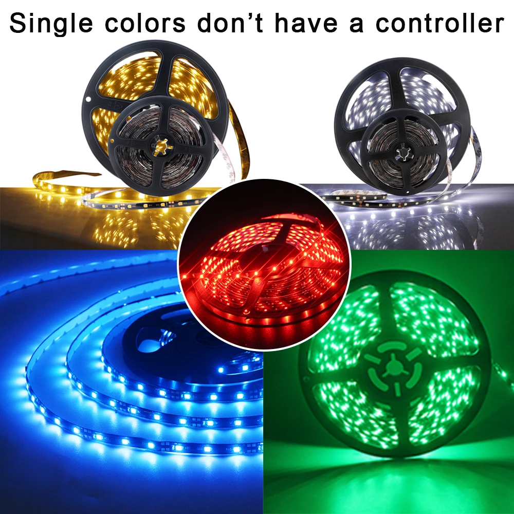 5 м 12V /24V 3528 300SMD гибкий Светодиодные ленты светильник RGB Strobe Flash Одноцветный белый