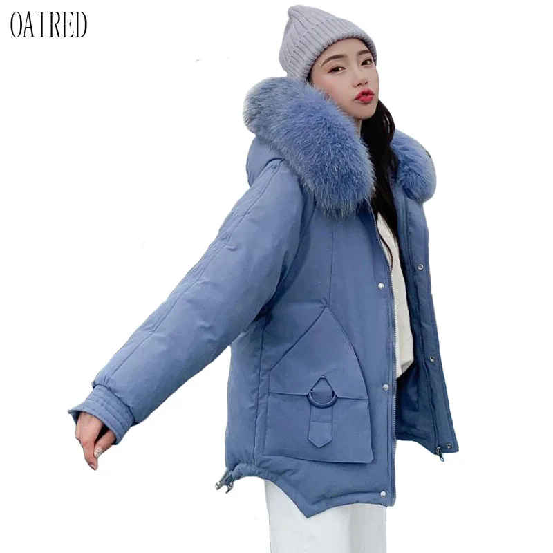 

Winter Jacket Women 2019 New Winter Parka Women Coats Short Slim Large Fur Collar Thickening Warm Coat Female Outerwear Black