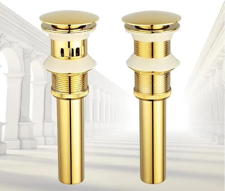 high quality brass material gold plating bathroom sink drain bathroom