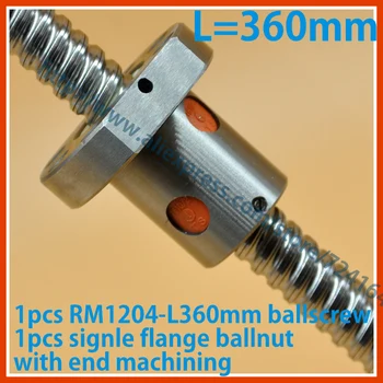 

12mm RM1204 Ballscrews L=360mm*1pc with 1pcs SFU1204 single ballnut with end machining for Built CNC Machine