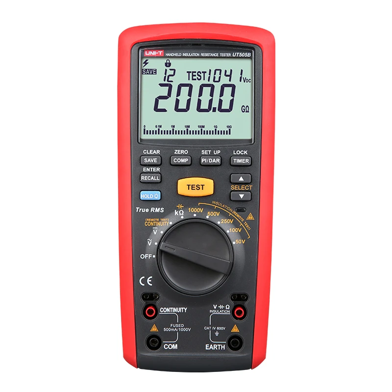 

UNI T UT505B Handheld Insulation Resistance Tester True RMS Insulation Resistance Multimeter 1000V ohm tester megger multimeter
