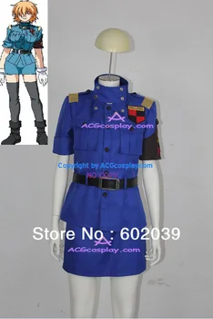 Hellsing Seras Victoria blue uniform cosplay costume dark blue version include white gloves and belts
Hellsing Seras Victoria blue uniform cosplay costume dark blue version include white gloves and belts