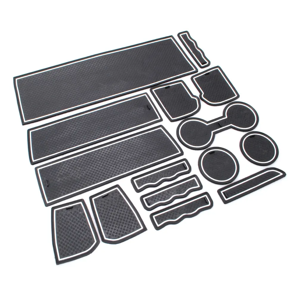 15 Pz/Set 3 Colore Gomma Cancello Slot Pad Cup Car Mats Antiscivolo Tappetini Misura Per Jeep Compass Patriot 2011-2014 Auto-Styling