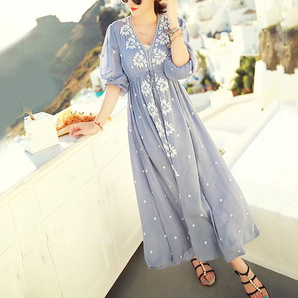 linen hippie dress