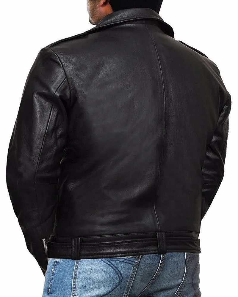 2016 The Walking Dead 7 Nigen Black Leather Jackets Cosplay Man Turn-down Collar Leather Coat Halloween Christmas Gift (2)