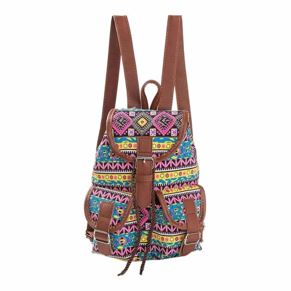 

Women National Wind Printing Backpack Shopping Bag Travel Rucksacks Bag School Student Gift Daypacks Retro Vintage Backpack-12
