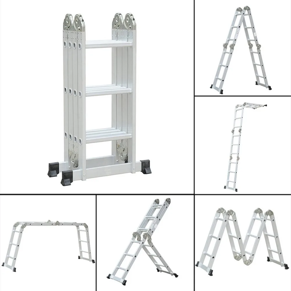 

4x3 90cm Multifunctional Folding Ladder Aluminum Telescopic Ladder For Industrial Or Household