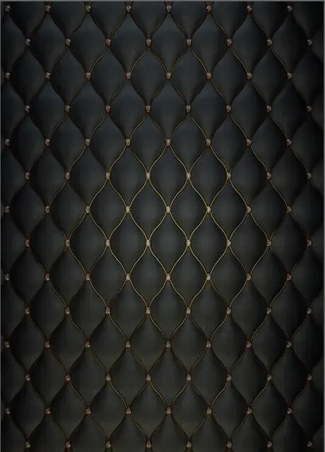 5x7FT Black Tufted Leather Headboard Diamonds Custom Photo Studio 