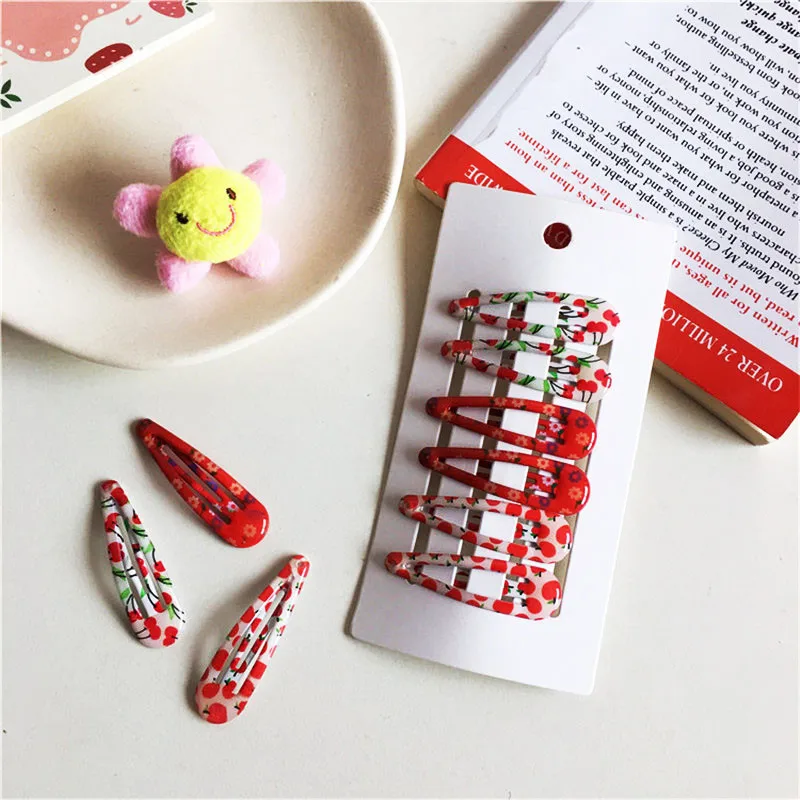 

2 Pcs/Set Cute Snap Metal hair Clips Simple Printing Colour Kids Hairpins Headwear Baby BB Clips Hair Accessories Free Shipping