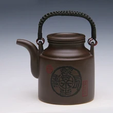 Настоящий yixing фиолетовый песок чайник, руководство, Фиолетовый Глиняный Чайник, большая емкость, ручка чайник, 700 мл в продаже