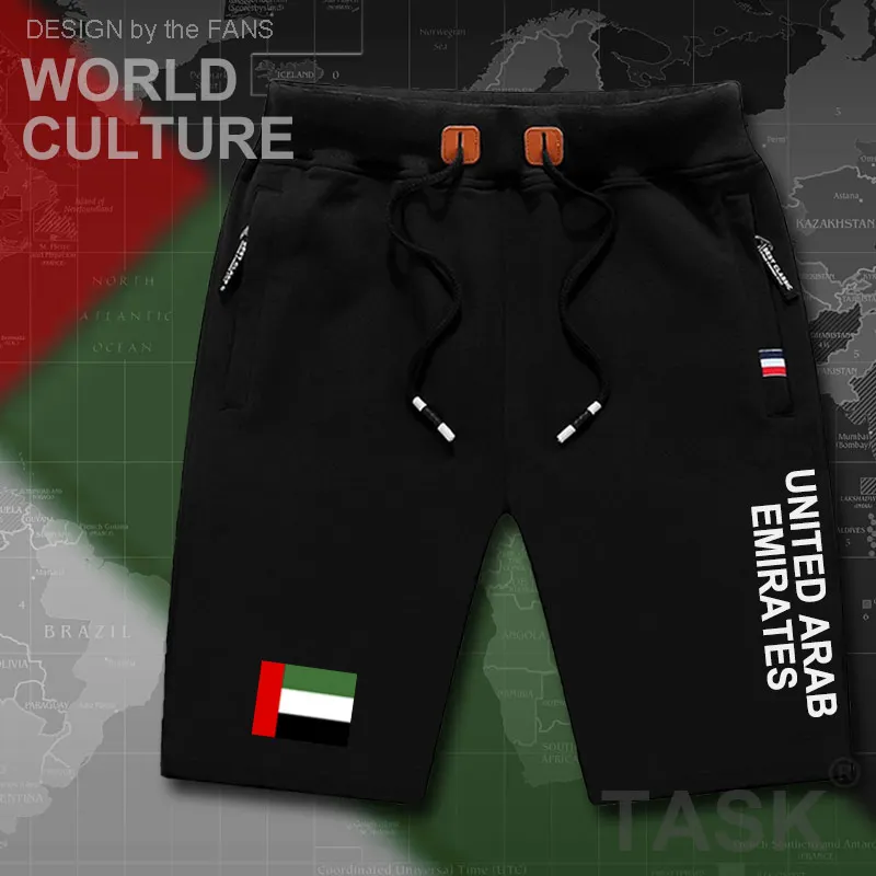 united Arab Emirates mens shorts beach new men's board shorts flag workout zipper pocket sweat