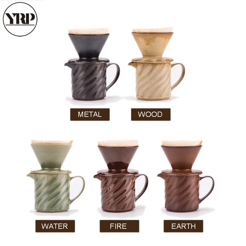 YRP 300 мл V60, новинка, 5 цветов, набор для кофе, керамическая кофейная капельница, термостойкие кофейники, воронка, фильтры, Ярра, кафе