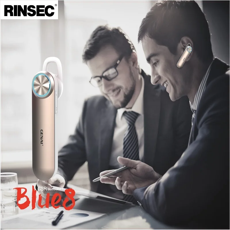 

Rinsec Blue8 180mAh Battery Bluetooth Headset Super Long 40 Days Standby Time with Microphone Music Playing for Phone for PC