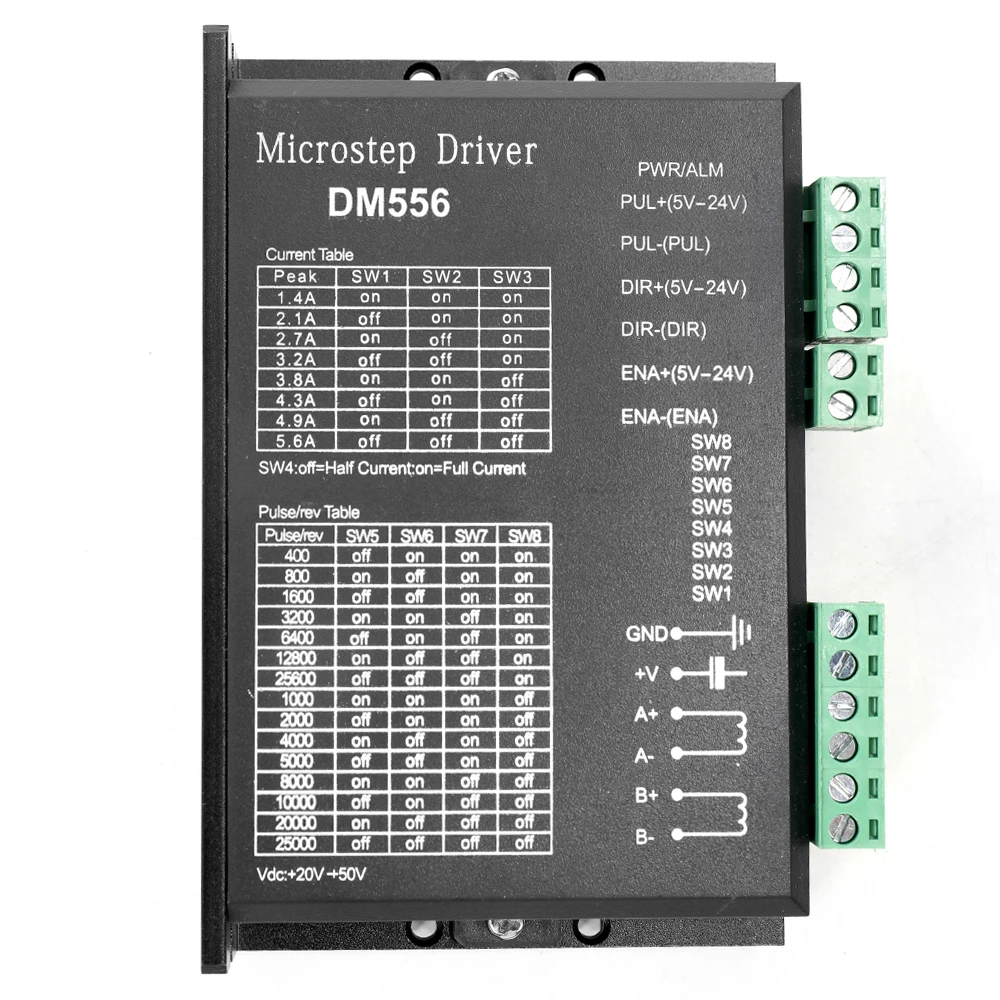

High Accuracy Low Noise DM556 Digital Stepper motor driver 2 phase 5.6A for 42 57 Stepper Motor Controller
