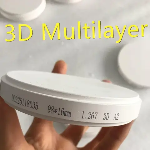 Multicamadas da Zircônia do Bloco 3d da Zircônia Dental de Od98x16 14mm para Todas as Restaurações Materiais Dentárias Cerâmicas –