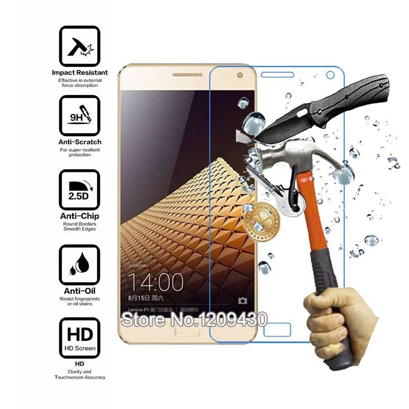 2pcs For Lenovo VIBE P1 2.5D 0.3mm Premium Tempered Glass Screen Protector Film Toughened protective | Мобильные телефоны и