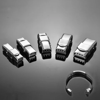 

5PCs Stainless Steel Ropes Cord End Caps Buckle Silicone Connectors Clasp DIY Jewelry Findings Accessories