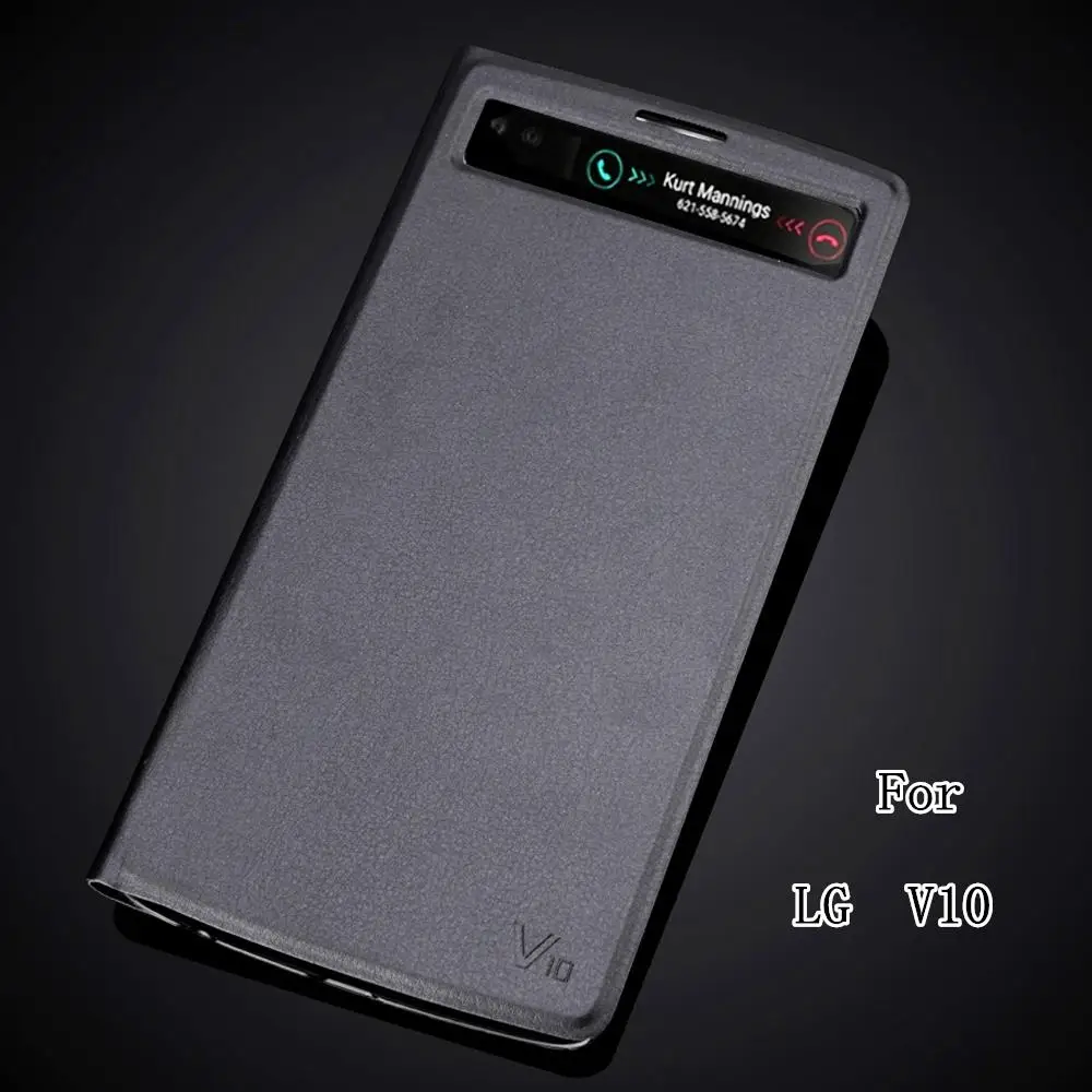 Кожаный чехол книжка для LG V10 роскошный портативный с открытым окошком просмотра