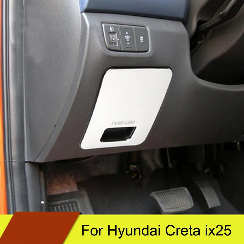 

Stainless Steel Interior Storage Box Panel Decoration Covers Trim Left Side LHD For Hyundai Creta ix25 2015-2019