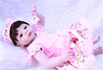

NPK brand reborn dolls 23" full silicone reborn baby girl dolls oyuncak bebek bonecas Bebes reborn child bathe toy dolls gift