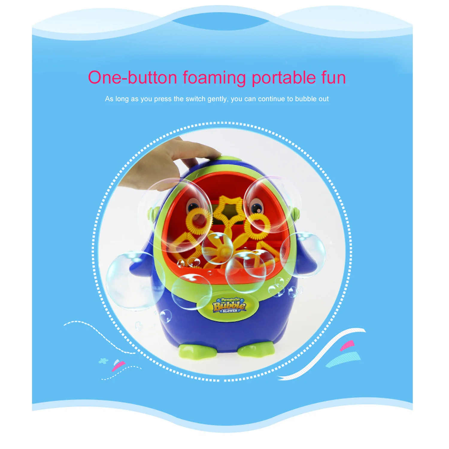 Kids Children Electric Penguin-shaped Bubble Blowing Show Toy Machine Gift Soap Bubbles For Baby Children Day Birthday Christmas