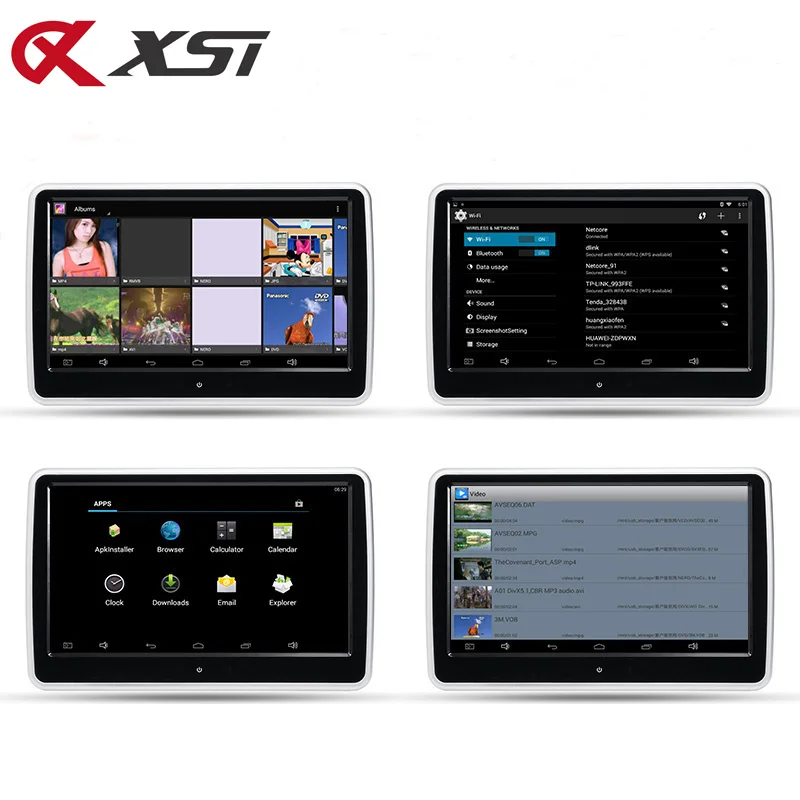 XST 10,1 дюймов Система Android 6.0.1 монитор на подголовник автомобиля MP5 плеер с wifi сенсорный экран Поддержка USB/SD/Bluetooth/динамик