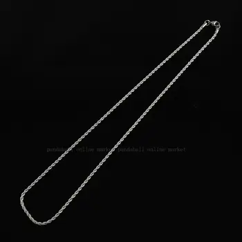 

304 Stainless Steel Rope Chain Necklaces, with Lobster Clasps, Stainless Steel Color,Size: about 19.9"(50.5cm) long, 2mm thick