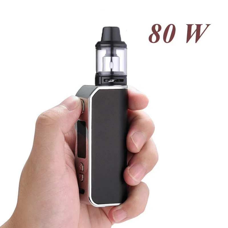 

LED display 80W power adjustable e-cigarette kit Hookah pipe vape mod 2200mAh battery Box kit 0.3ohm atomizer e cigarette vapor