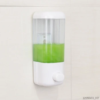 

500ml Bathroom Soap Dispenser Wall Mounted Self-Adhesive Shampoo Container Hand Press Clear Liquid Lotion Single Slot Storage