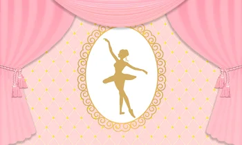 

HUAYI Girl Birthday backgrounds for photography studio Pink Backdrop Dancer Happy Birthday backdrop newborn photocall W-894