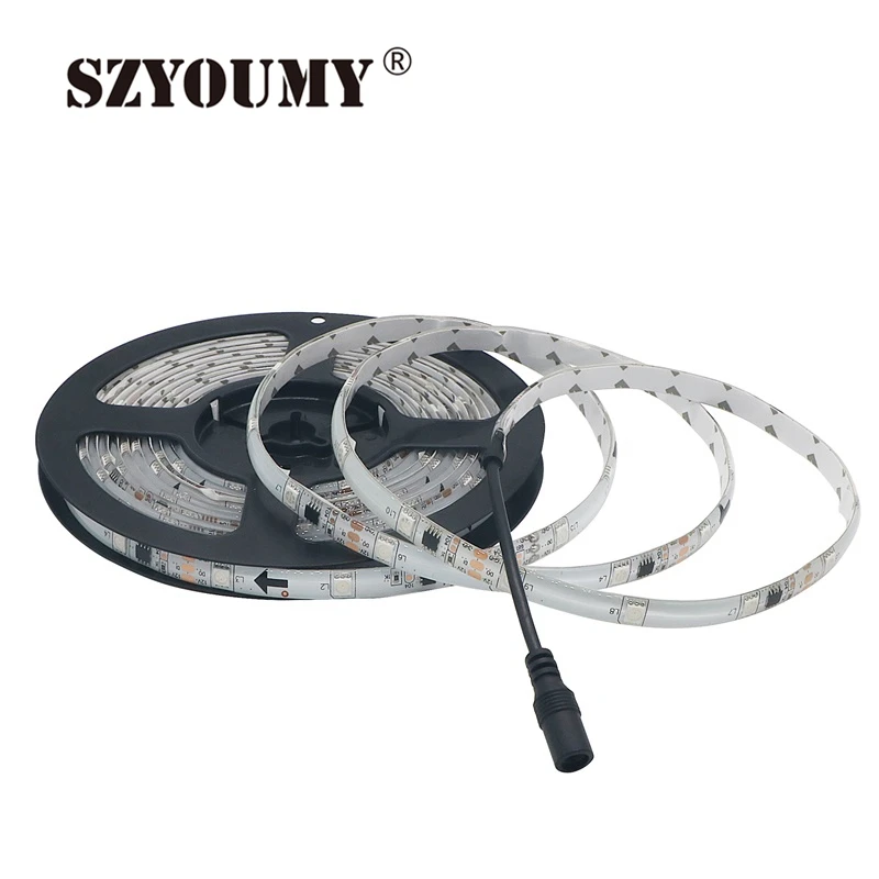 SZYOUMY 50 м/лот Бесплатная доставка 12 V 30 светодиодов/м 2811 цветная (RGB) Светодиодная лента с usb-питанием 5050 SMD RGB Водонепроницаемый IP65