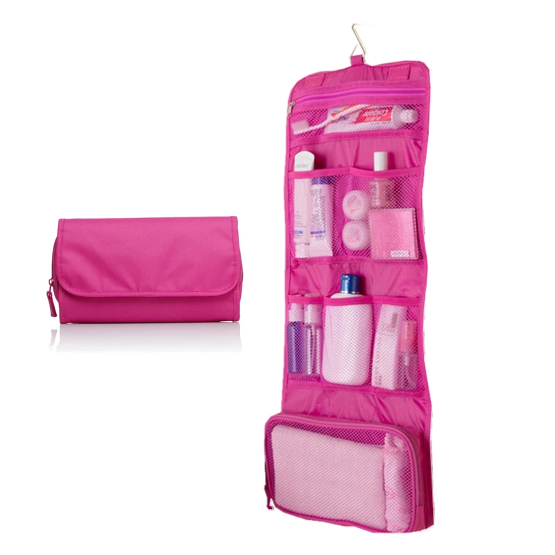 Women Ladies Travel Toiletry Unisex Folding Hanging Bag Wash kit Cosmetic Makeup Storage Bag ...