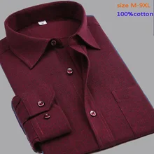 arrival100% хлопковые плотные однотонные мужские модные мужские осенне супер большой высокое качество мужские классические футболки с длинными рукавами больших размеров M-8XL9XL