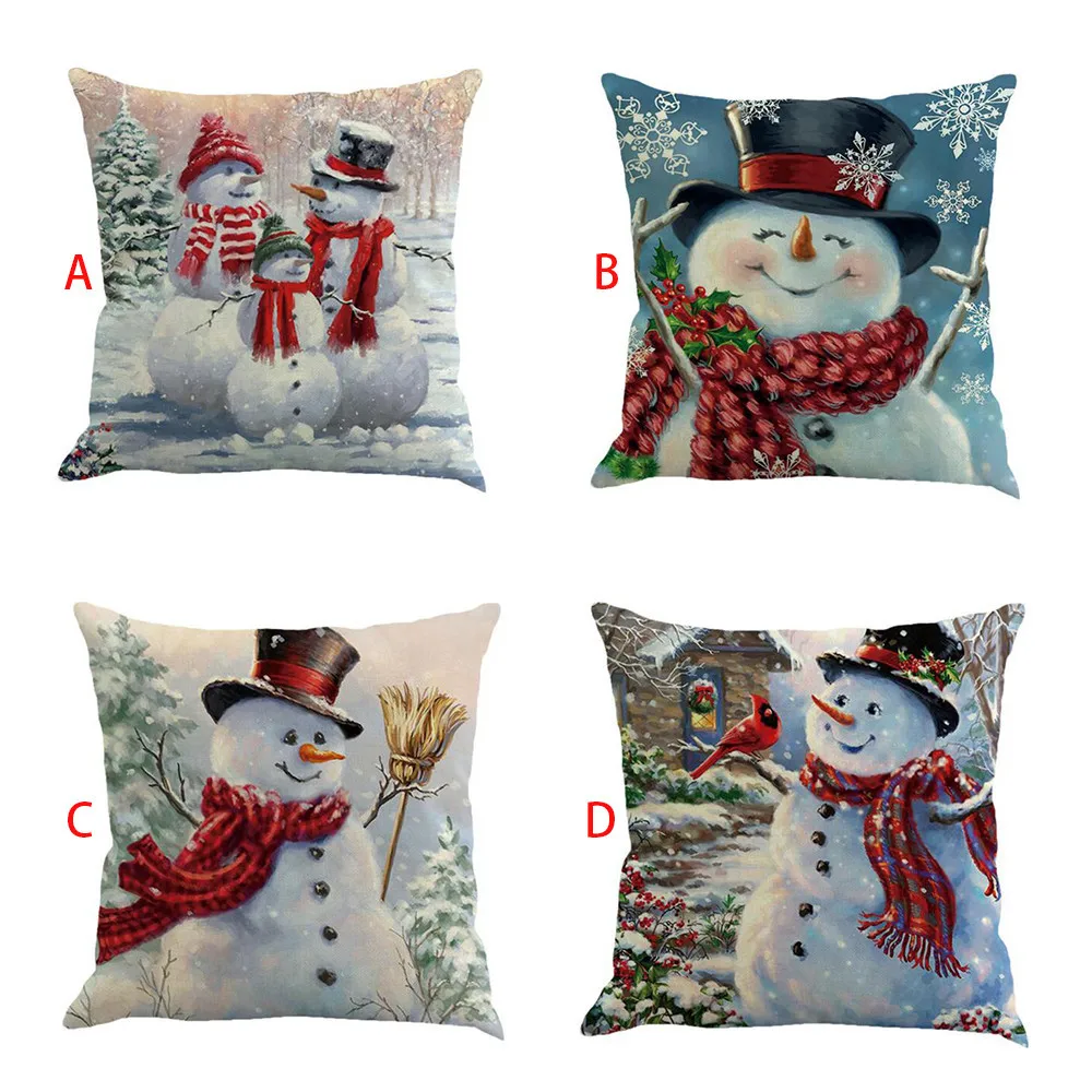 

2019 Pillowcases Christmas Sofa Bed Home Decor Throw Pillow Case Kussenhoes Funda Cojin Housse de Coussin Cojines Cushion Cover