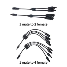 IP67 Waterproof 1 Pair MC4 Connectors Y Branch 1 to 2 or 4 Parallel Adapter Cable Wire Plug Tool Kit for Solar Panel Systems