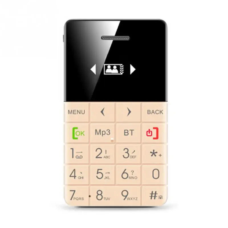 

Ultra Thin Q5 Card Mobile Phone 5.5mm Pocket Mini Phone With Audio Player Anti-lost Reminder GPRS locator Big Number Keyboard