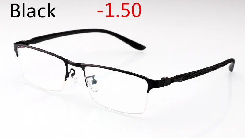 Деловые очки для близорукости, фотохромные очки для мужчин и женщин, очки для близорукости, оправа с цветными линзами, солнцезащитные очки для близорукости - Цвет оправы: Black