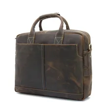 16 дюймов Сумка для ноутбука натуральная сумка из воловьей кожи сумка через плечо, портфель бизнес офисная сумка 1019