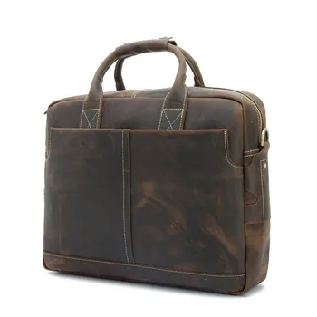 

16 Inch Laptop Bag Genuine Cowhide Leather Handbag Crossbody Shoulder Bag Briefcase Portfolio Business Office Bag 1019