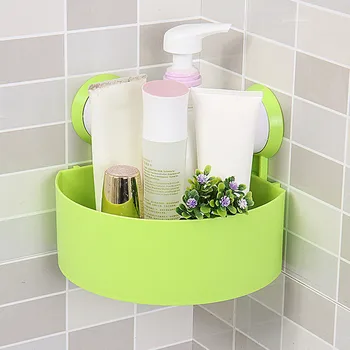 

Bathroom Corner Storage Rack Powerful Suction Cup Shower Shelf Storage Case Kitchen Organizer Quality ABS Plastic