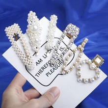 6 шт. Новая модная жемчужина для женщин Имитация заколки для волос защелкивающаяся заколка палочка, шпилька для волос шпильки "Бобби" для женщин девушек аксессуары для волос