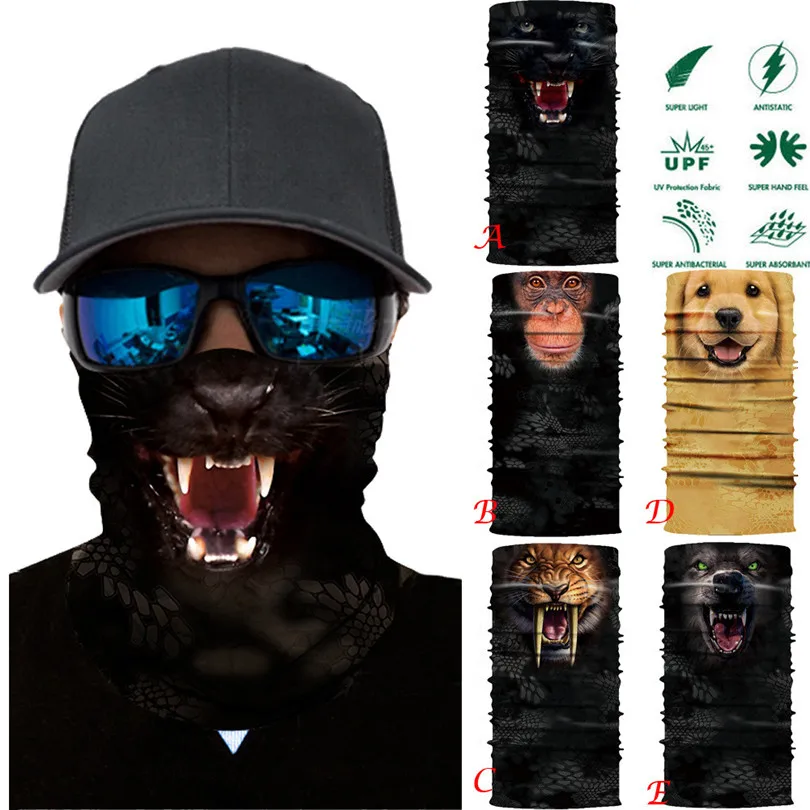

2018 Summer Cycling Face Mask Animal Veil Head Scarf Neck Warmer Multi Function Ski Balaclava Headband 2A