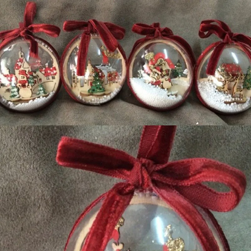 Рождественские шары украшения для елки 6 см прозрачные пластиковые рождественские шары Свадебные украшения для дня рождения украшения для рождественской вечеринки Navida
