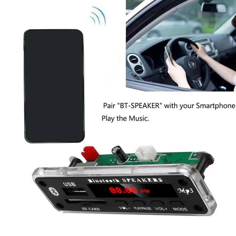 

Wireless Bluetooth 5V 12V MP3 WMA Decoder Board Audio Module Support Usb Sd Aux Fm Audio Radio Module For Car Accessories